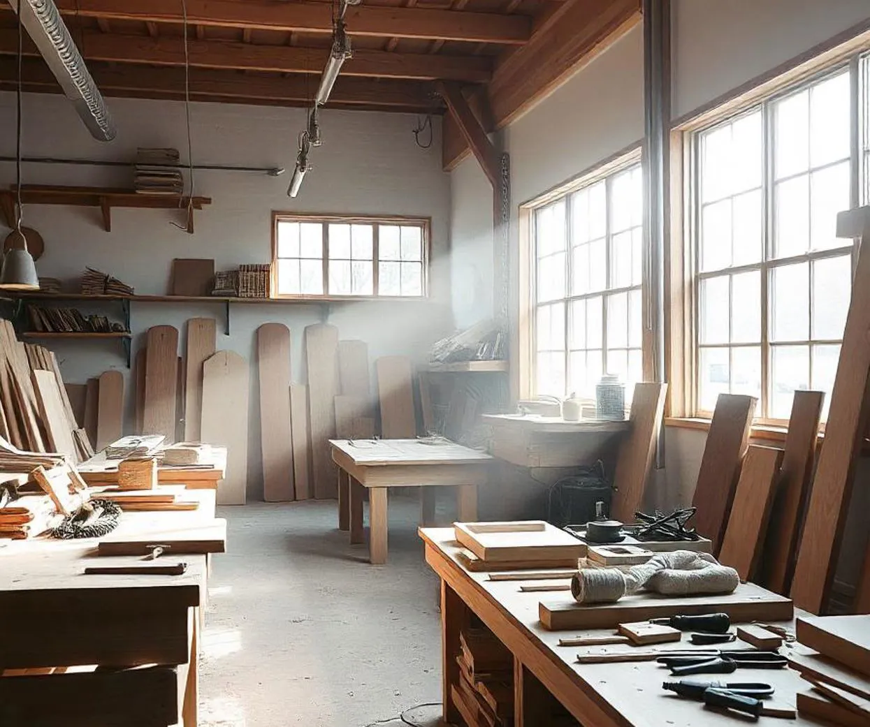 Il laboratorio di una falegnameria